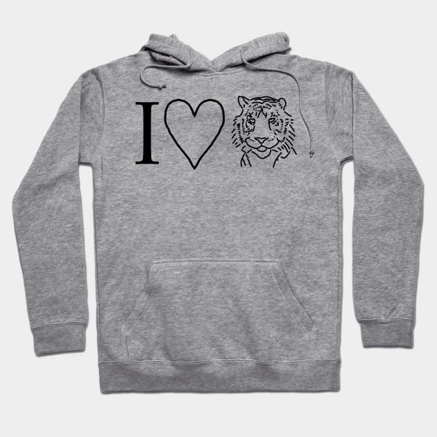 Tiger Love Valentines Day Hoodie by ellenhenryart